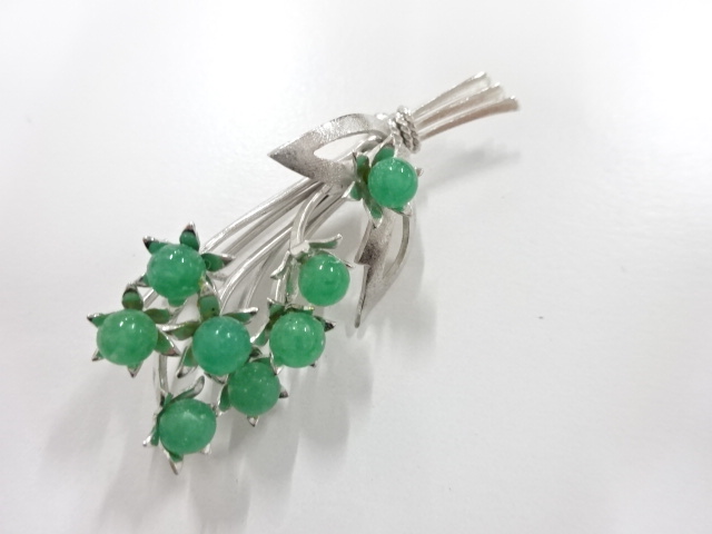 アンティーク　天然石　ブローチ